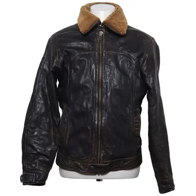 Läderjacka (Brun) från Akta Getskinn Skinn, Polyester, Ull