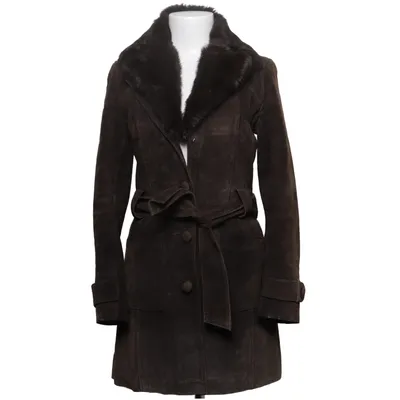 Leather coat (Brown) from Oakwood Leather, Polyester, Rabbit fur