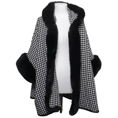 Poncho (Black, White) from Catch Me Polyester