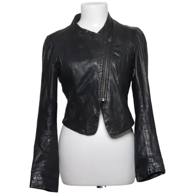 Läderjacka (Svart) från Bruuns Bazaar Bomull, Skinn, Polyester