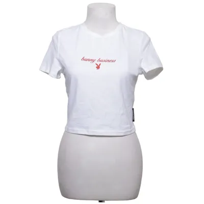 T-shirt (Vit) från Playboy x Missguided Bomull, Elastan