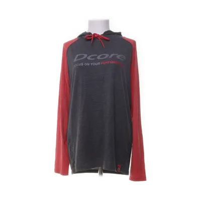 Huvtröja (Grå, Röd) från Dcore Elastan, Polyester, Viskos