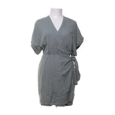 Slå-om-kjole (Grå, Grøn) fra Vintage Love Linned, Viscose