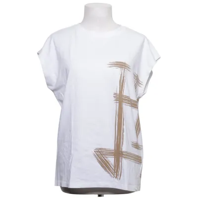 T-shirt (Wit, Bruin) van Herno Katoen, Elastaan