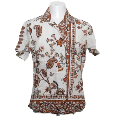Korte mouwen shirt (Wit, Bruin, Meerkleurig) van Tintoria Mattei Katoen