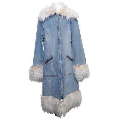 Manteau (Bleu, Beige) de Tammy Acrylique, Coton, Polyester
