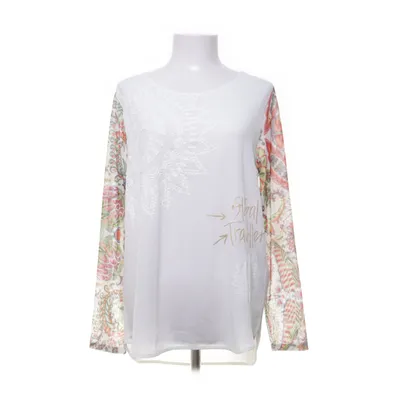 Blouse (White, Multicolored) from Desigual Elastane, Polyester