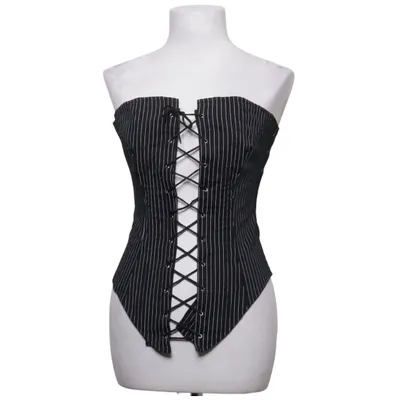 Corset (Noir, Blanc) de Phazeclothing Coton, Élasthane