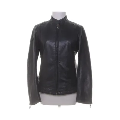 Leren jack (Zwart) van Joy Leer, Polyester