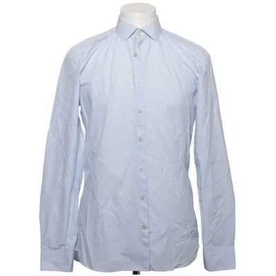 Shirt (Blauw, Wit) van Olymp Katoen