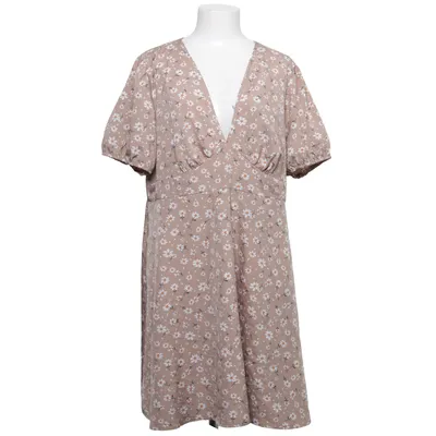 Dress (Beige, White) from Shein Curve Polyester
