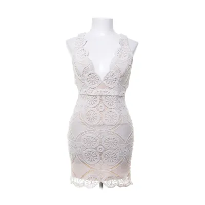 Dress (White, Beige) from Love Triangle Polyester