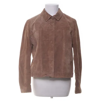 Leather jacket (Brown) from Mango Leather, Polyester