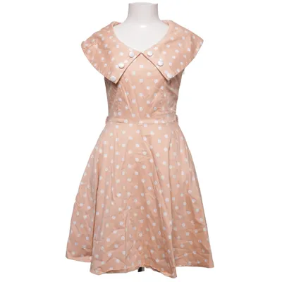 Dress (Beige, White) from Voodoo Vixen Cotton, Elastane