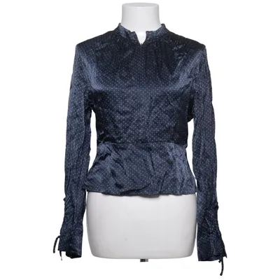 Bluse (Blå, Hvid) fra Ganni Viscose