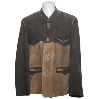 Leather jacket (Gray, Brown, Yellow) from Meindl Cotton, Leather