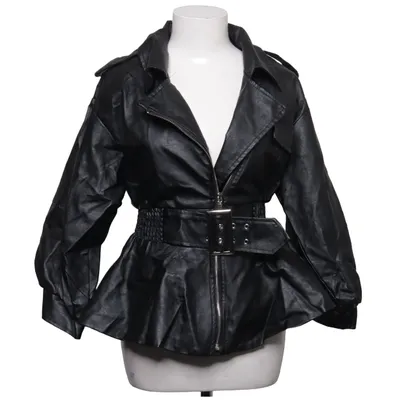 Läderjacka (Svart) Bomull, Polyester