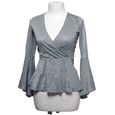 Wrap blouse (Gray) from Bubbleroom Elastane, Metallic fiber, Polyamide