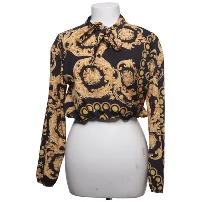 Pussy bow blouse (Black, Gold) from New Collection Elastane, Polyester