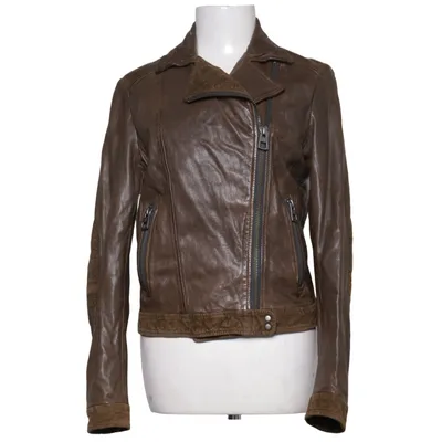 Bikerjacka (Brun) från Marc O'Polo Bomull, Skinn, Polyester