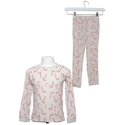 Pyjamas (Beige, Röd, Vit) Bomull