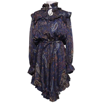Jurk (Blauw, Meerkleurig) van Etro Metallvezel, Zijde