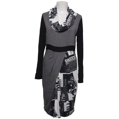 Jurk (Zwart, Grijs, Wit) van Mandarin Elastaan, Viscose