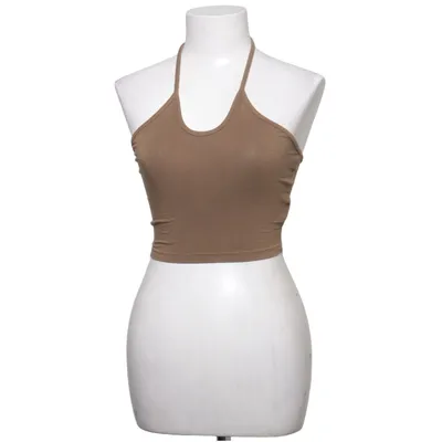 Halter neck top (Brown) from Dazy Elastane, Viscose