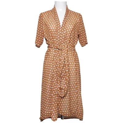 Dress (Brown, White) from Line of Oslo Polyester