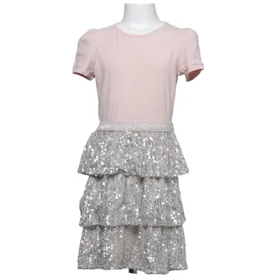 Klänning (Rosa, Silverfärgad) från Lindex Kids Bomull, Elastan, Polyester
