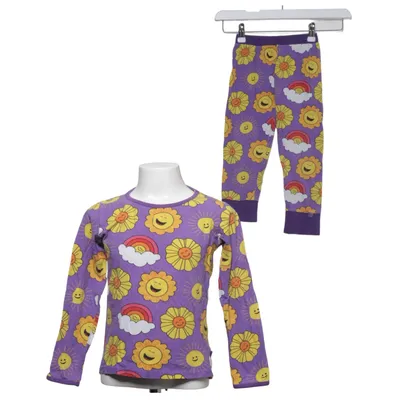 Pyjamas (Lila, Gul, Flerfärgad) från Småfolk Elastan, Ekologisk bomull
