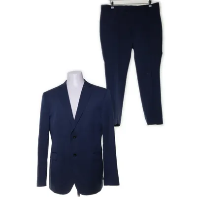 Kostym (Blå) från Bläck Polyester, Ull, Viskos