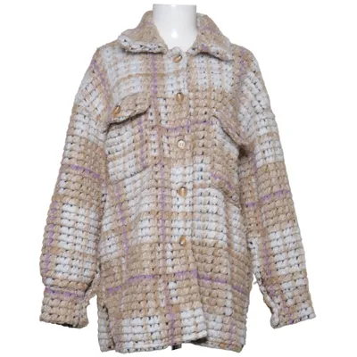 Skjortejakke (Beige, Hvid, Lilla) fra Define Polyester, Uld
