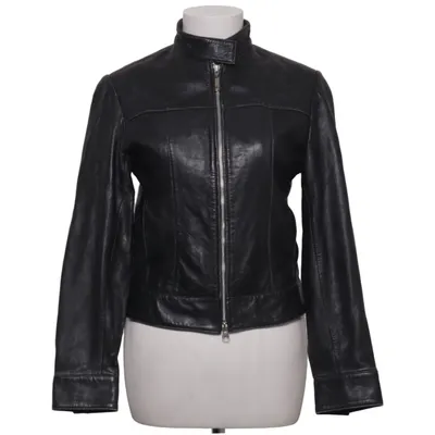 Leren jack (Zwart) van The Leather Collection Leer, Polyester