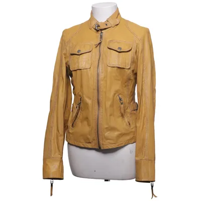 Läderjacka (Beige) från Gipsy Bomull, Skinn, Polyester