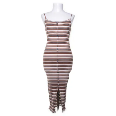 Dress (White, Brown) from Amisu Cotton, Elastane