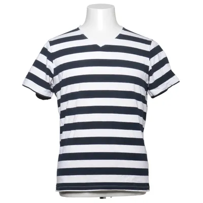 T-shirt (CORE STRIPED V-NECK) från Bläck Bomull, Elastan