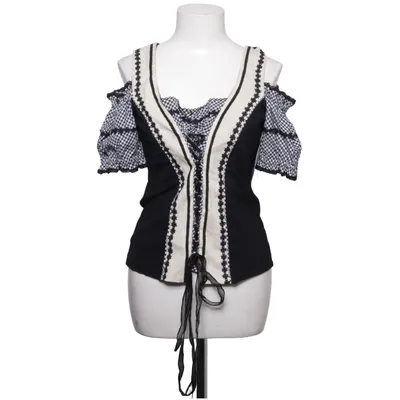 Dirndl blouse (Zwart, Wit) van Marjo Katoen, Elastaan, Polyester