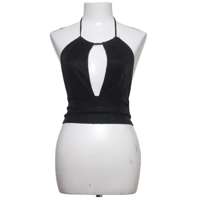 Halter neck top (Black) from Amisu Metallic fiber, Polyamide, Polyester