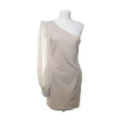 Jurk (Beige) van Rare London Elastaan, Polyester