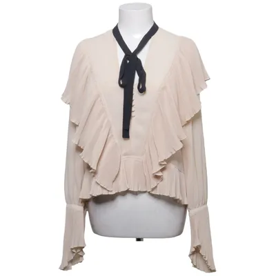 Strikblouse (Beige, Meerkleurig) van H&M Conscious Polyester