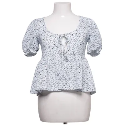 Peplum top (White, Blue, Multicolored) from Gina Tricot Elastane, Polyester