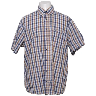 Chemise à manches courtes (Bleu, Marron, Blanc) de Victor Coton, Polyester