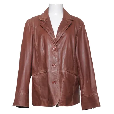 Leather blazer (Brown) from Saki Leather, Polyester