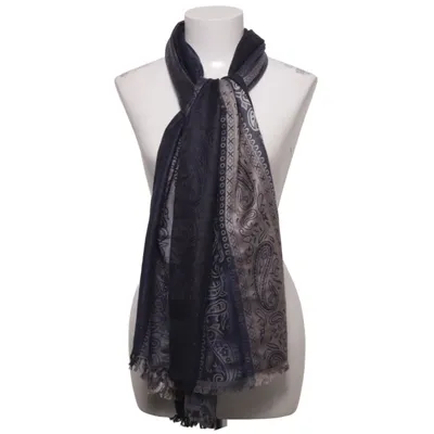 Scarf (Blue, Gray) from Pashmina Silk