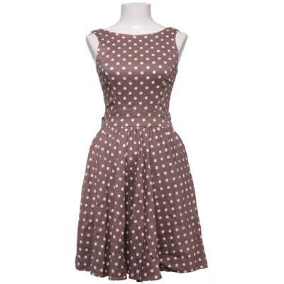 Jurk (Bruin, Wit) van Lady Vintage Katoen, Elastaan