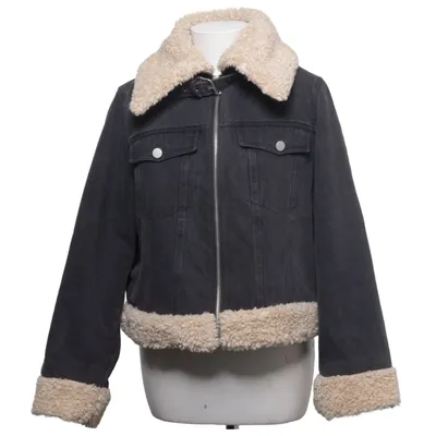 Fodrad jeansjacka (Svart, Beige)