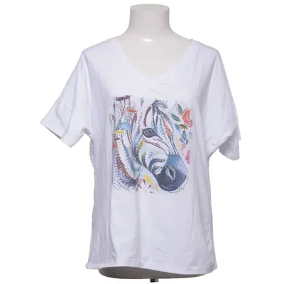 T-shirt (White, Multicolored) Cotton