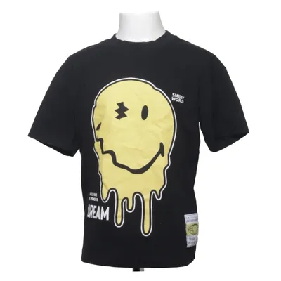 T-shirt (Zwart, Geel) van Smiley World Katoen