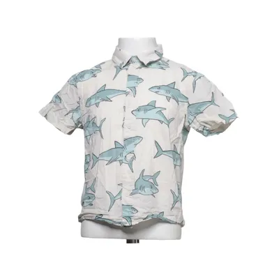 Short sleeve shirt (White, Blue) from H&M Cotton